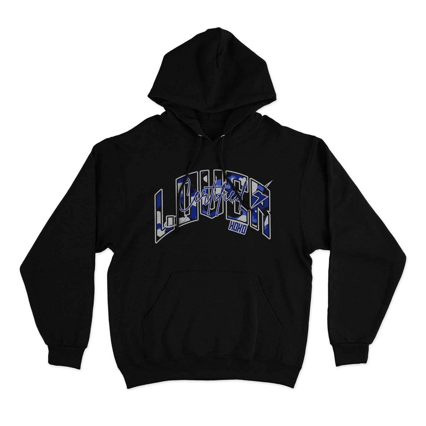 Camo Heart Hoodie (Black/Blue)