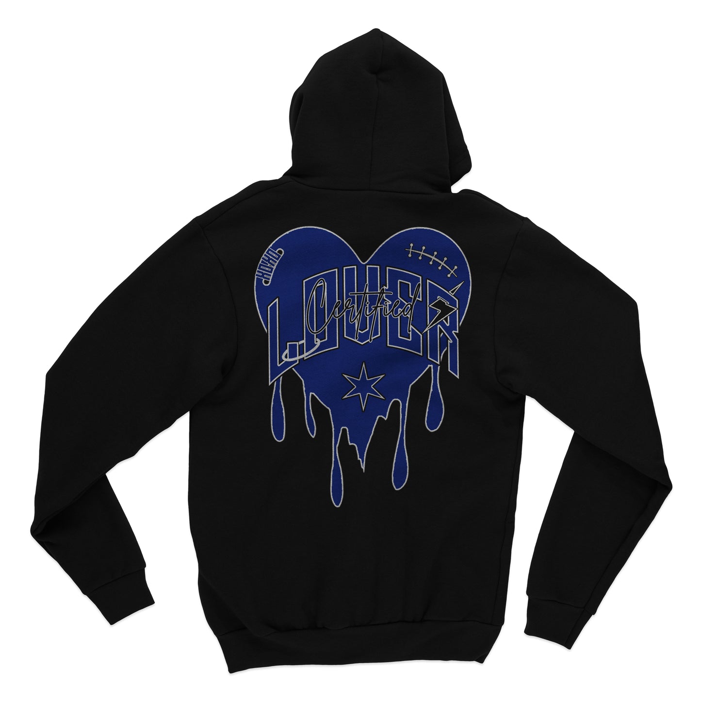 Solid Heart Hoodie (Black/Blue)