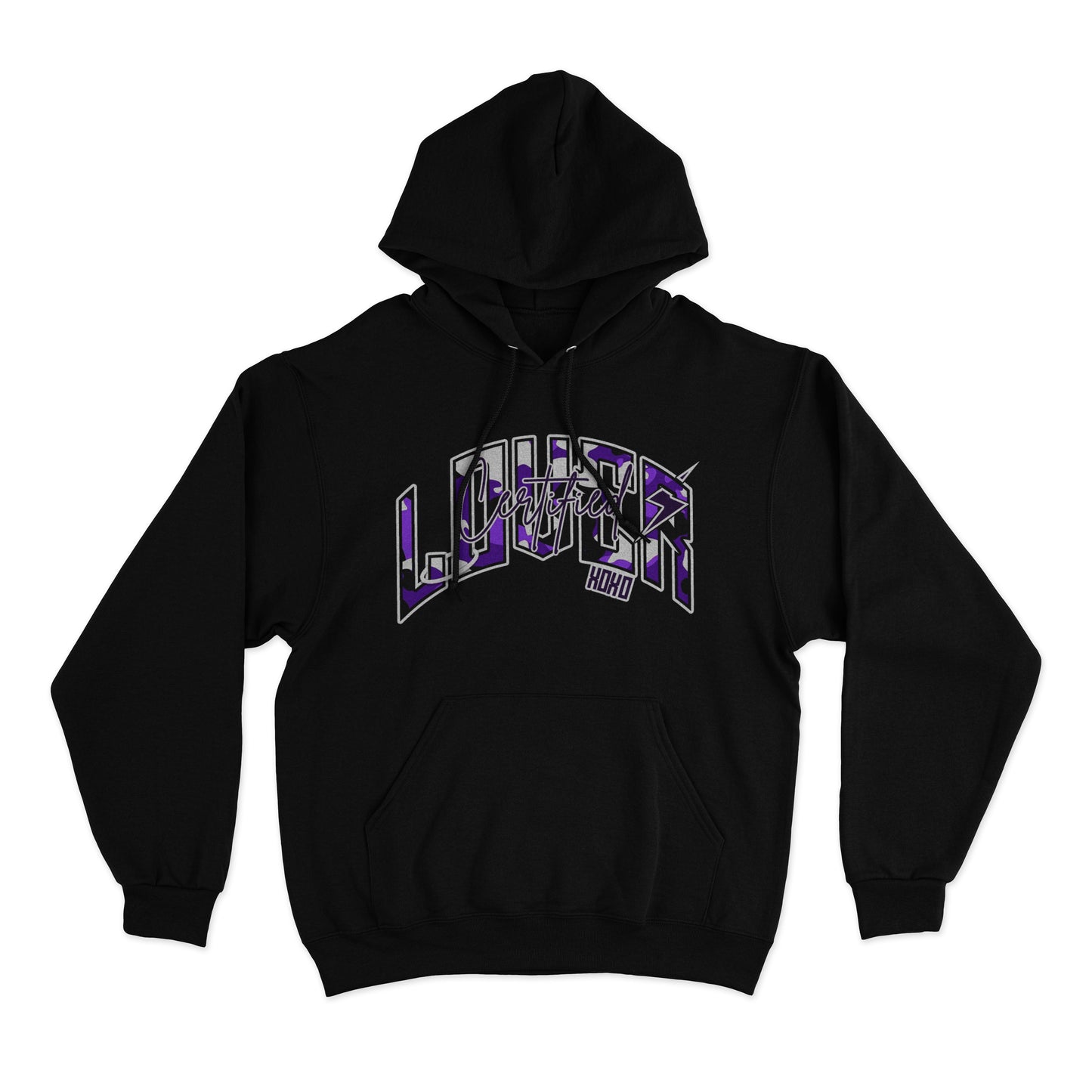 Camo Heart Hoodie (Black/Purple)