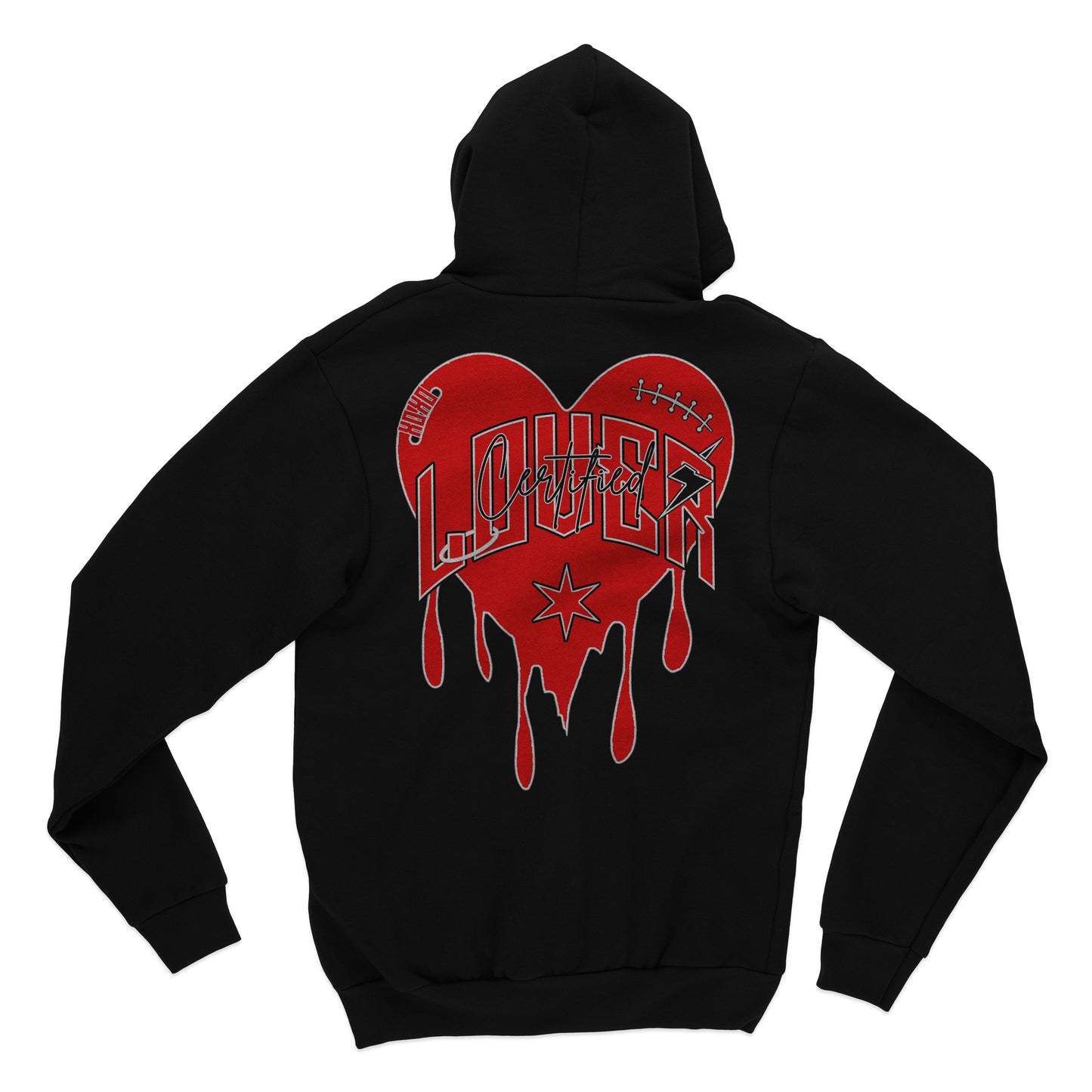 Solid Heart Hoodie (Black/Red)