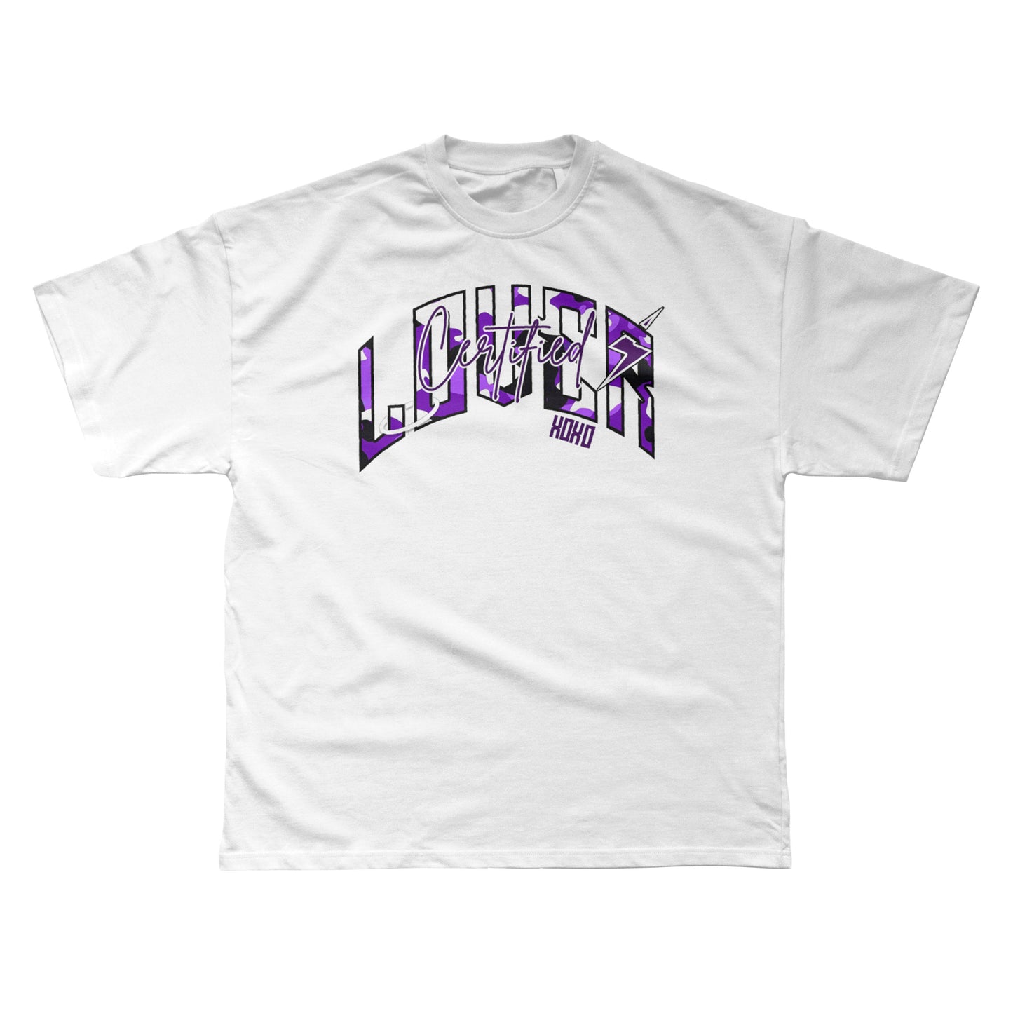 Camo Heart T-Shirt (White/Purple)