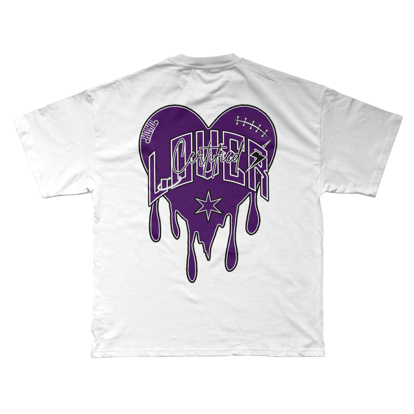 Solid Heart T-Shirt (White/ Purple)