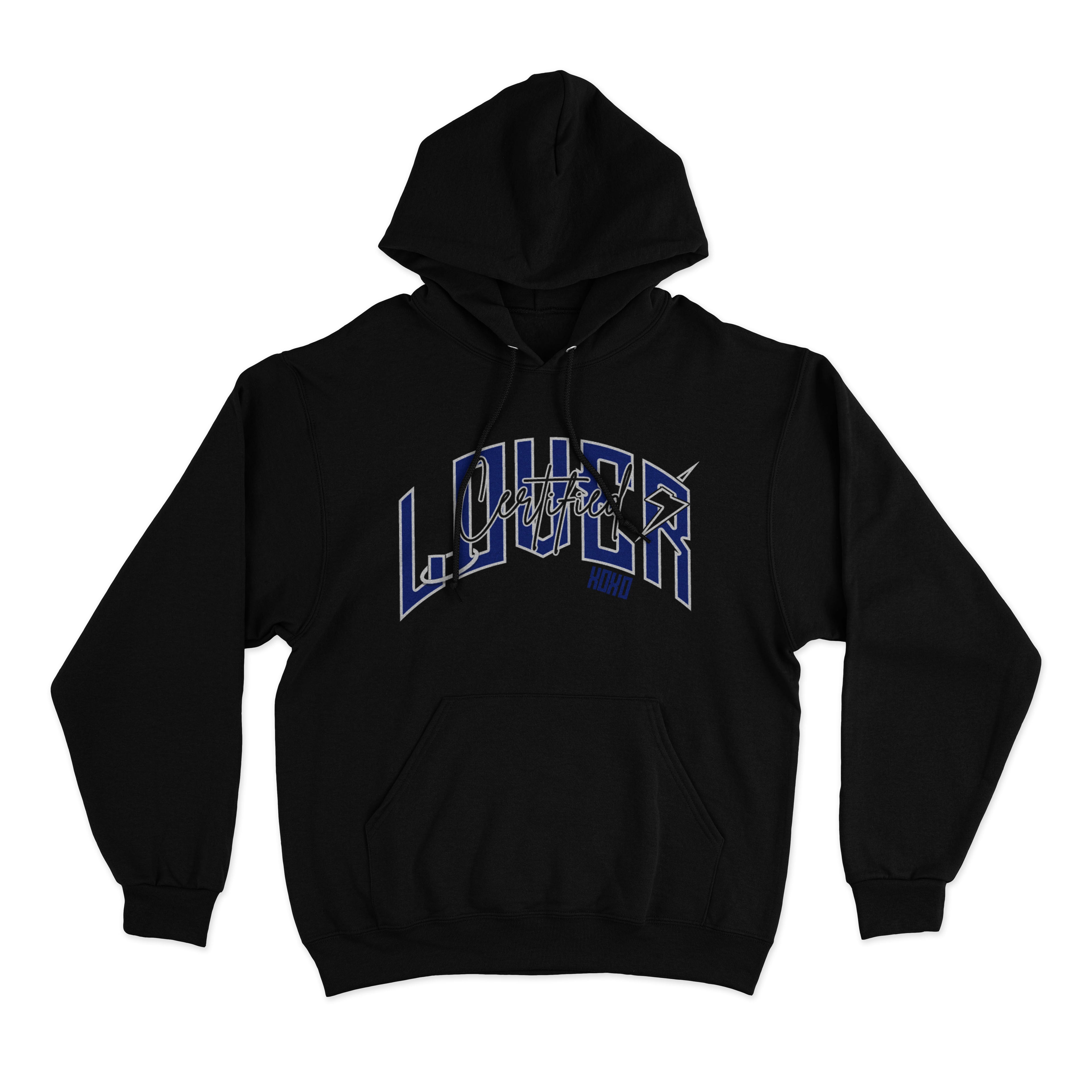 Solid Heart Hoodie (Black/Blue)