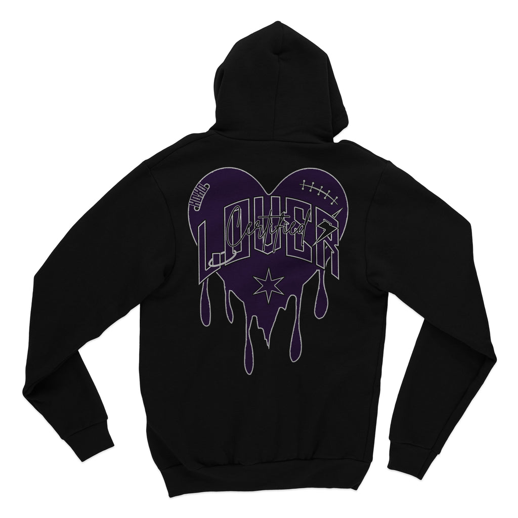 Solid Heart Hoodie (Black/Purple)