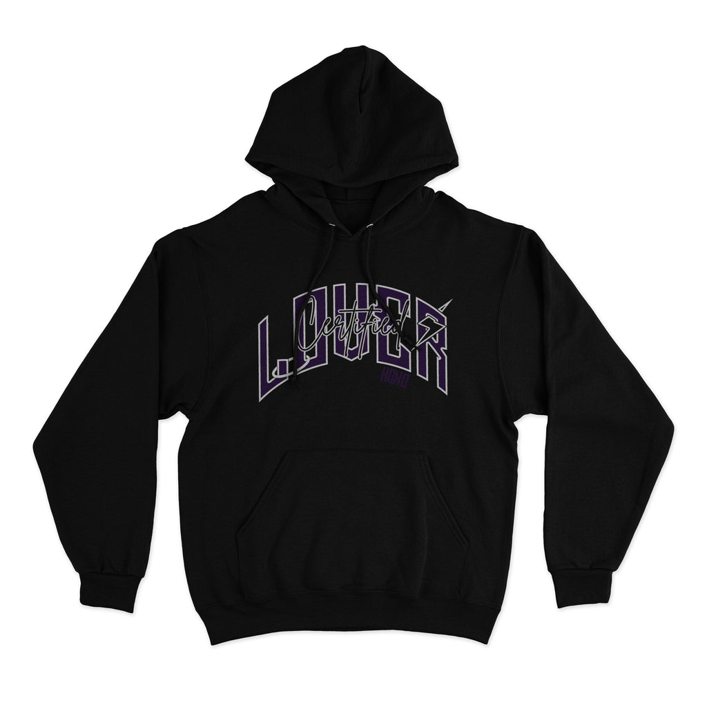 Solid Heart Hoodie (Black/Purple)