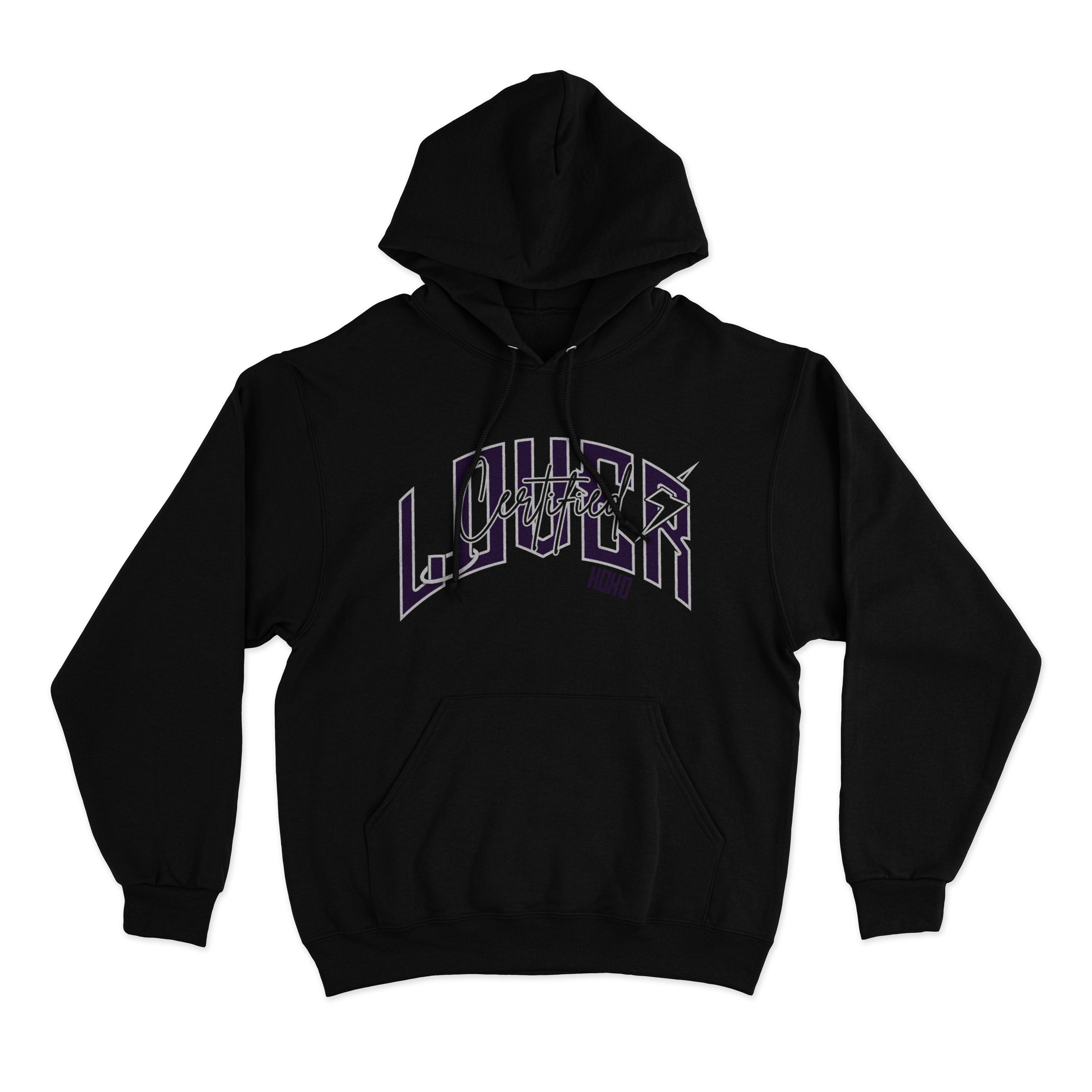 Solid Heart Hoodie (Black/Purple)