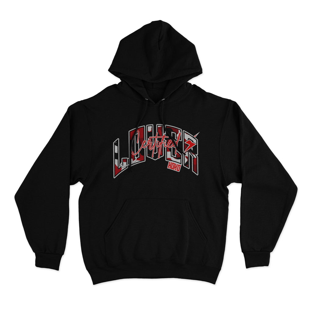 Camo Heart Hoodie (Black/Red)