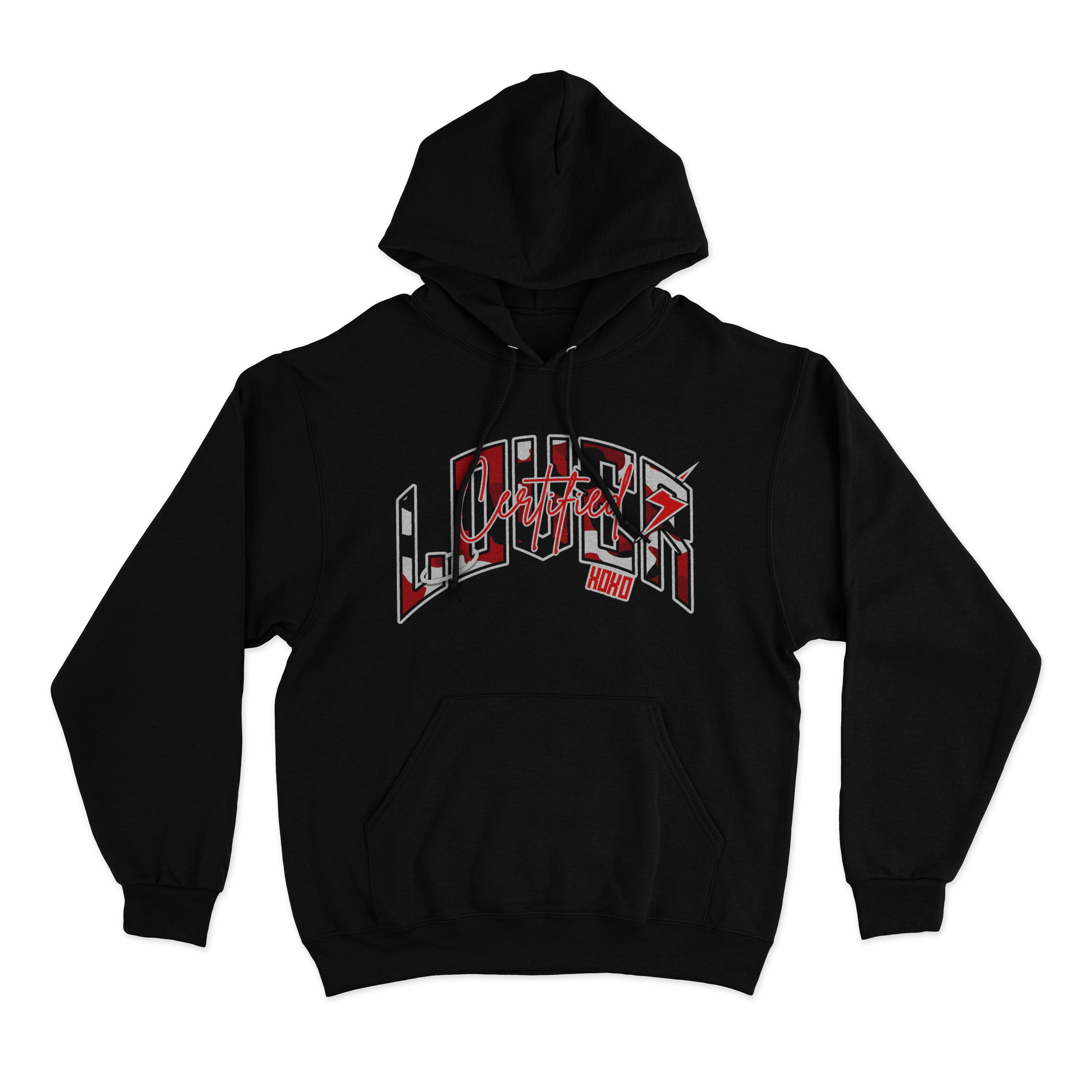 Camo Heart Hoodie (Black/Red)