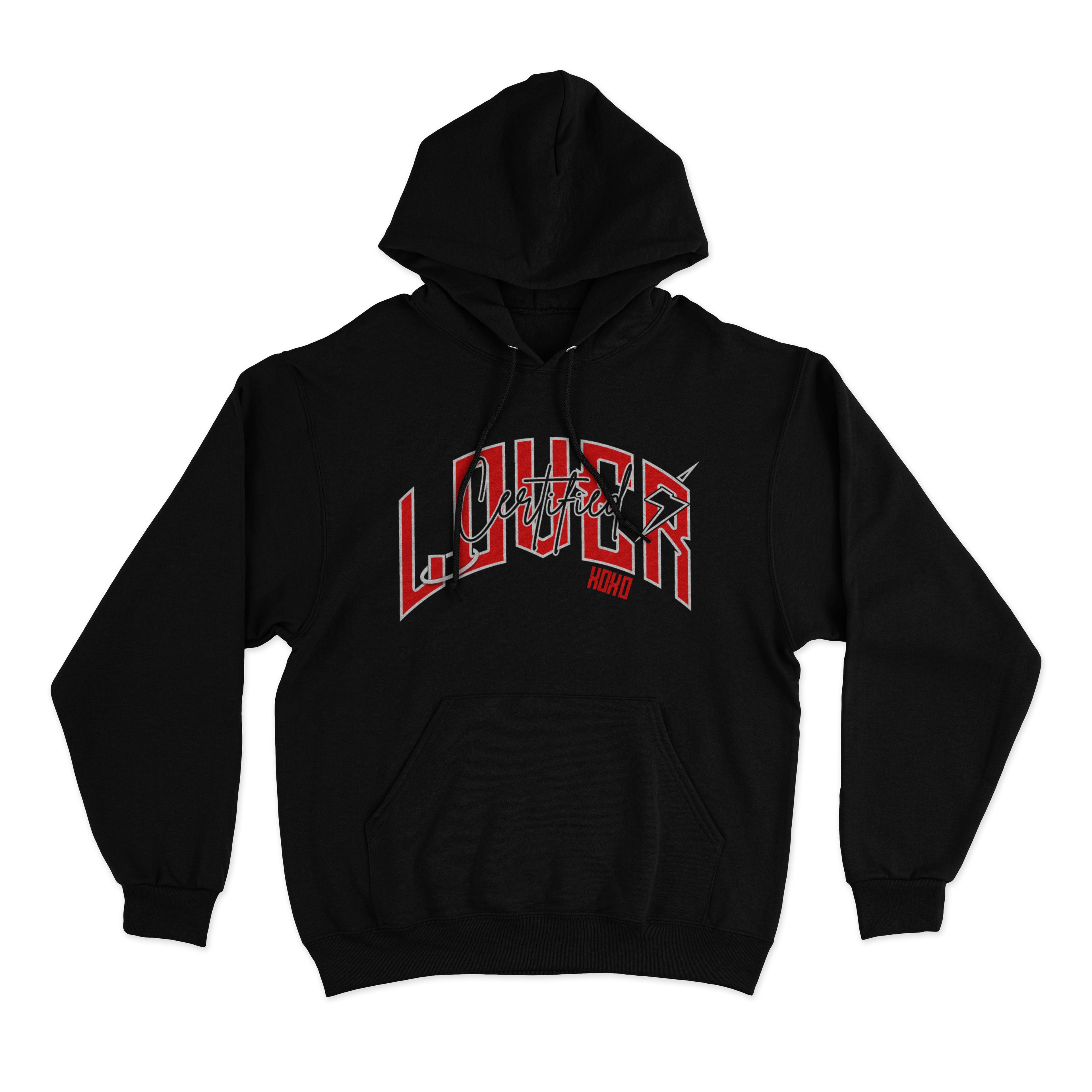 Solid Heart Hoodie (Black/Red)