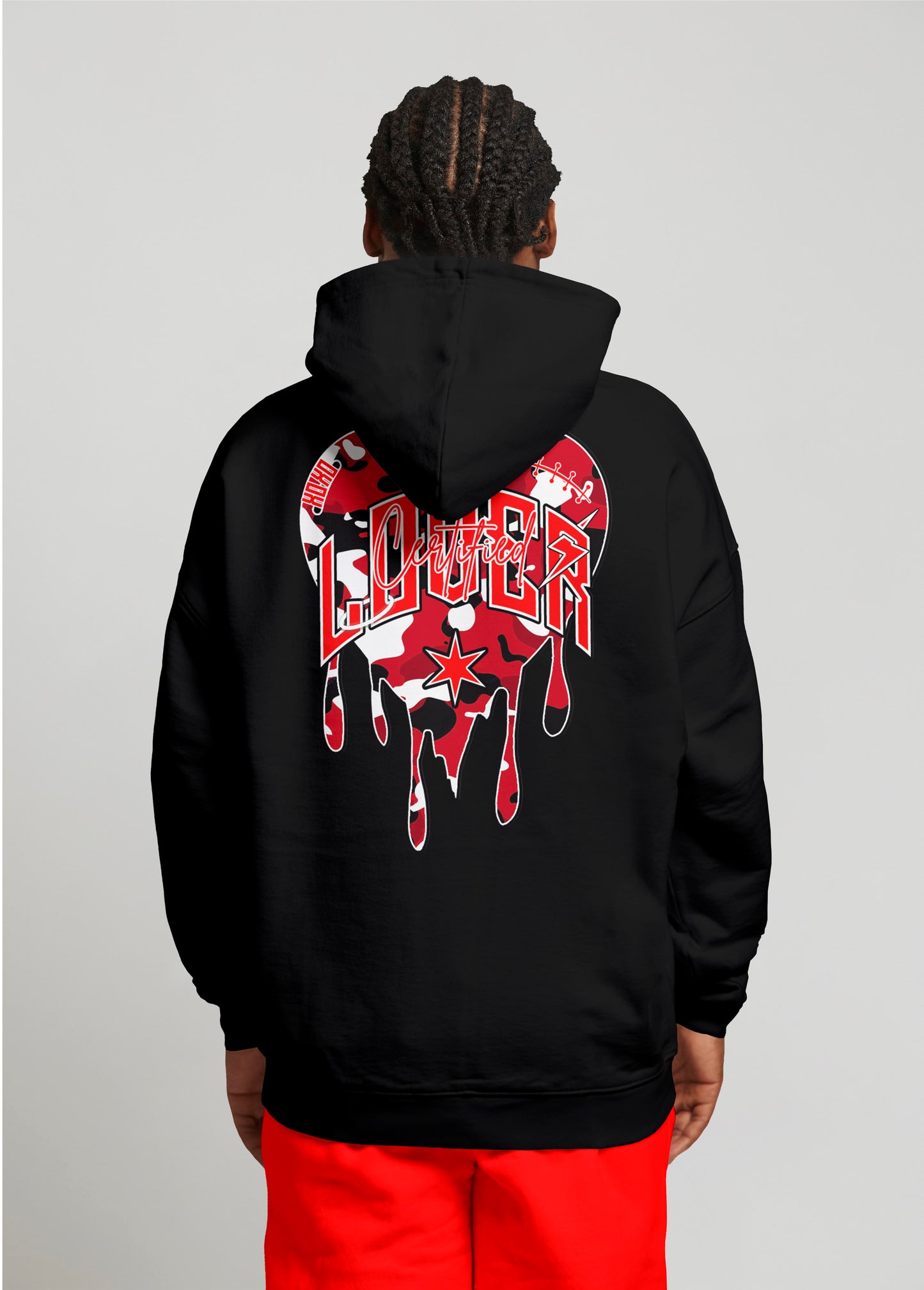 Camo Heart Hoodie (Black/Red)