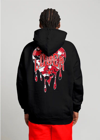 Camo Heart Hoodie (Black/Red)