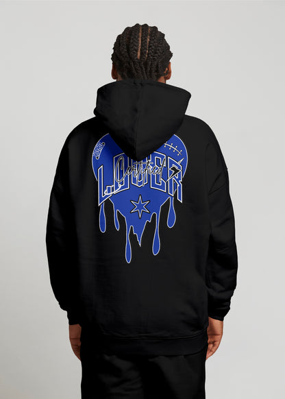 Plain Heart Hoodie (Black/Blue)