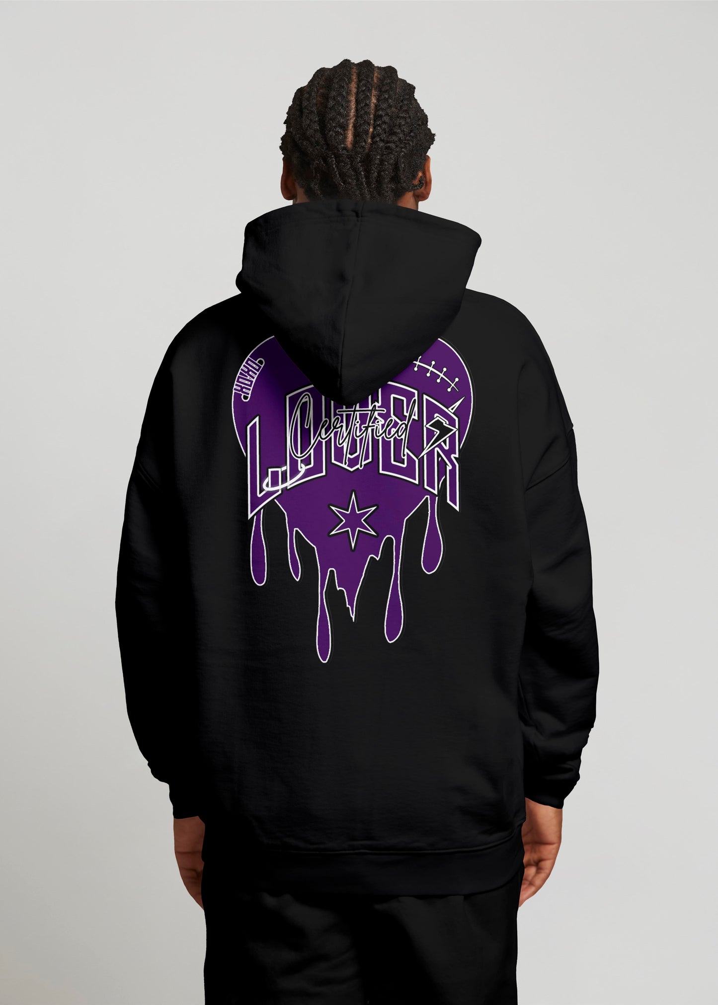 Plain Heart Hoodie (Black/Purple)