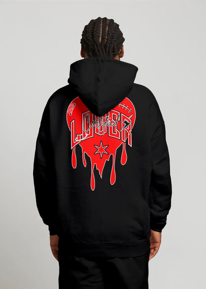 Plain Heart Hoodie (Black/Red)