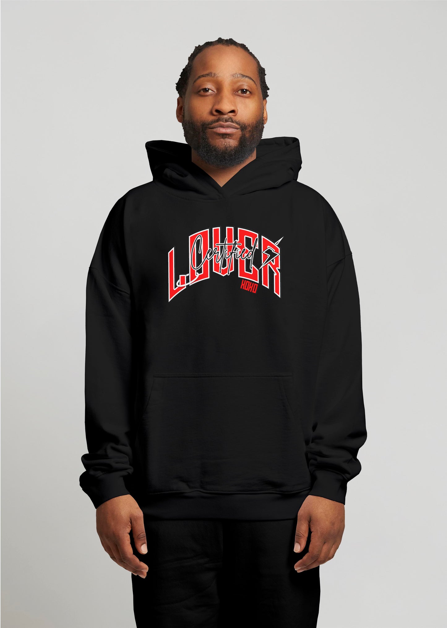 Plain Heart Hoodie (Black/Red)