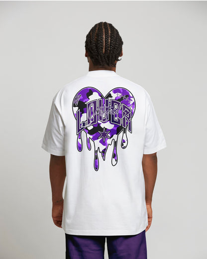 Camo Heart T-Shirt (White/Purple)