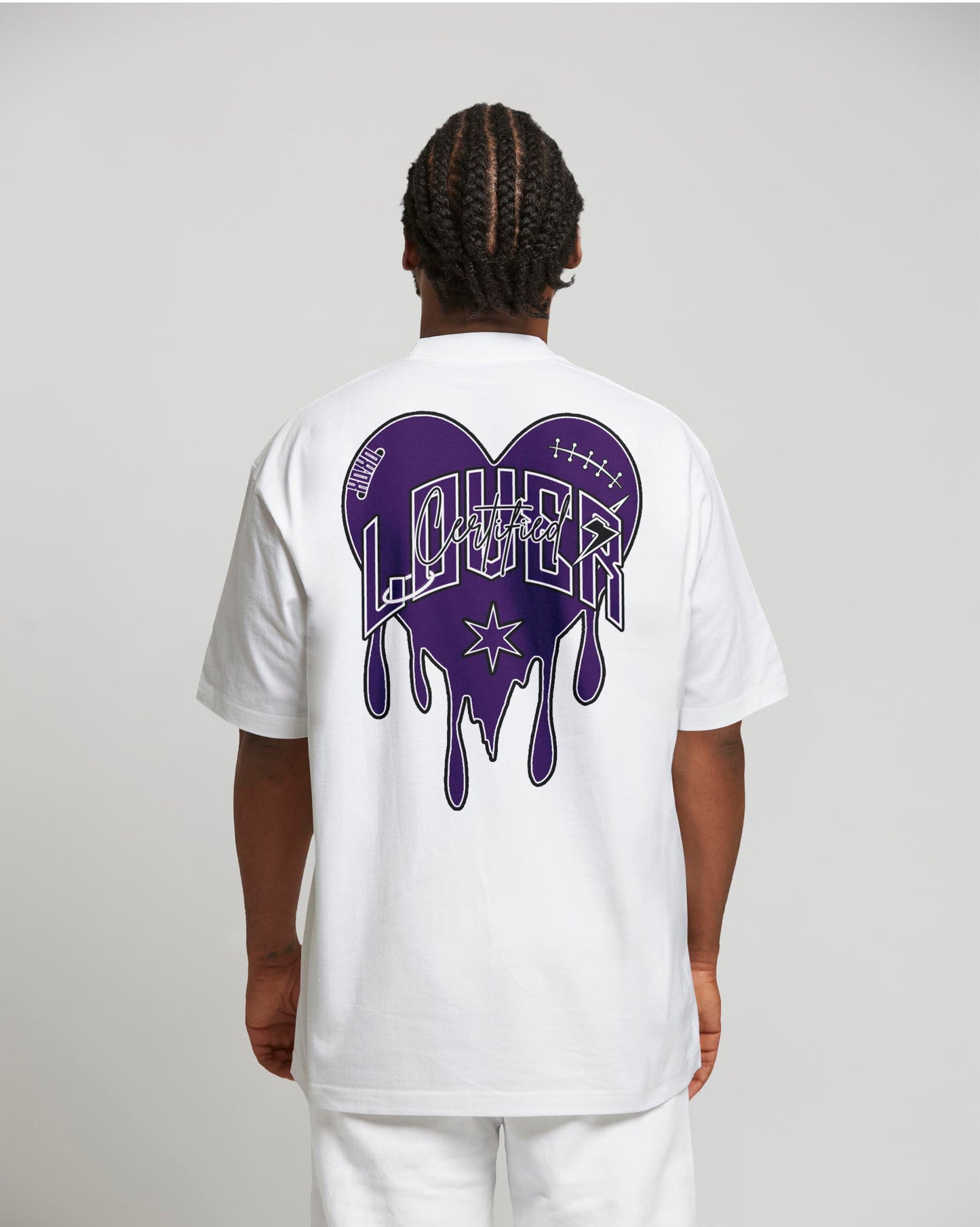 Plain Heart T-Shirt (White/ Purple)