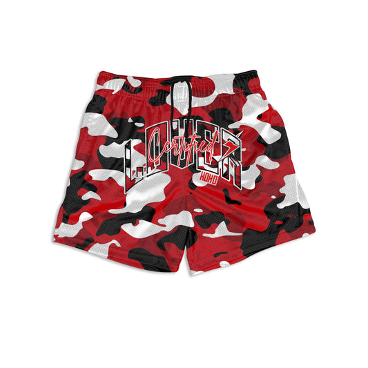 Red Camo Mesh Shorts