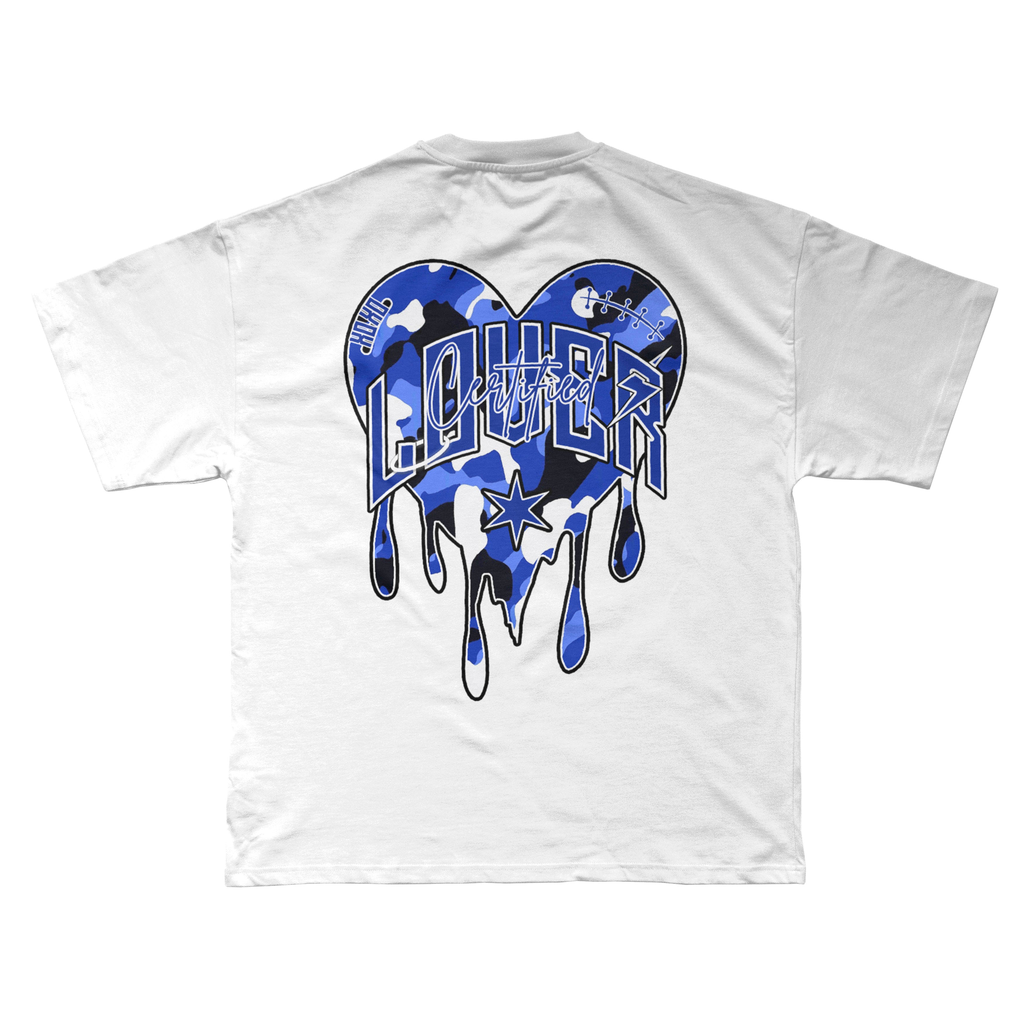 Camo Heart T-Shirt (White/Blue)