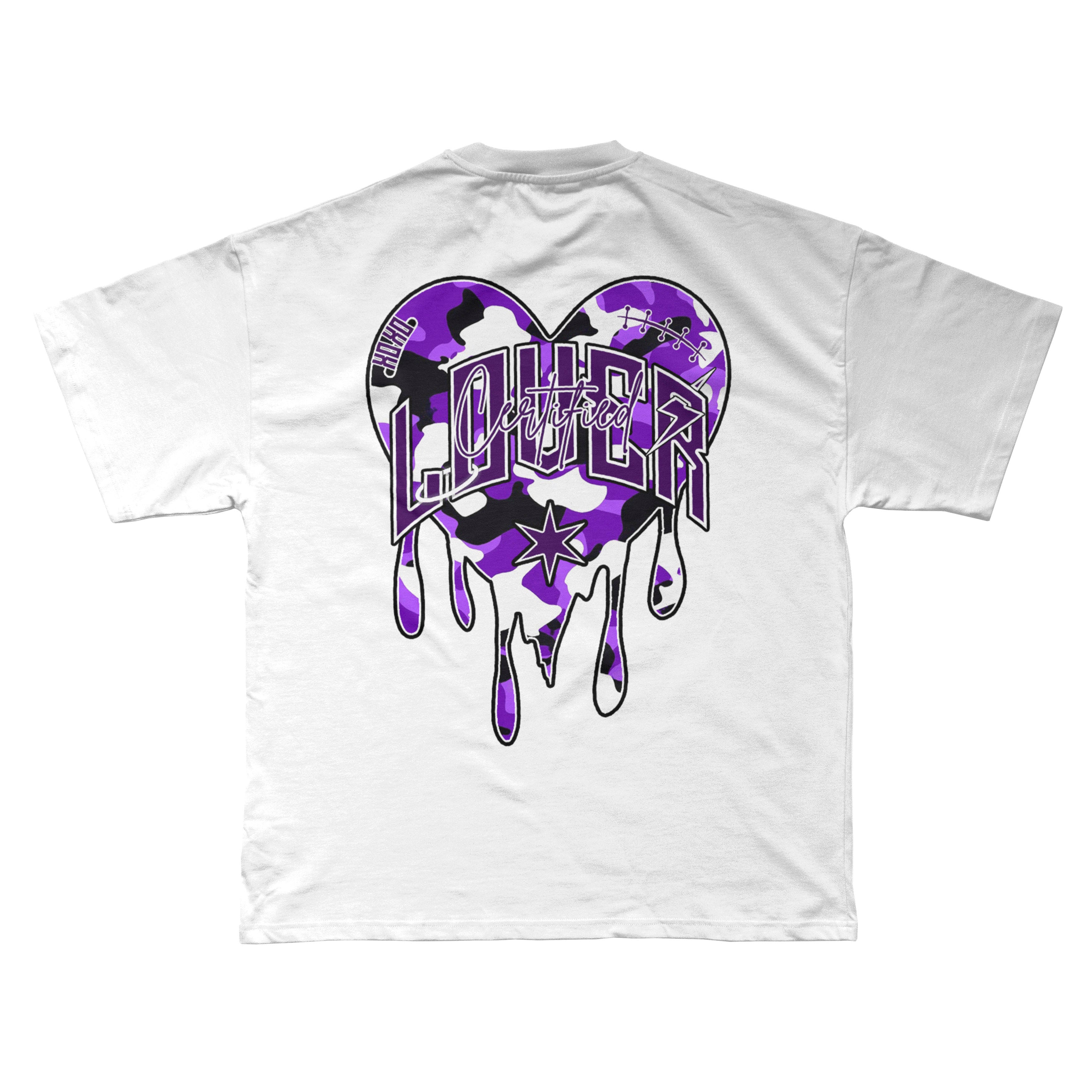 Camo Heart T-Shirt (White/Purple)