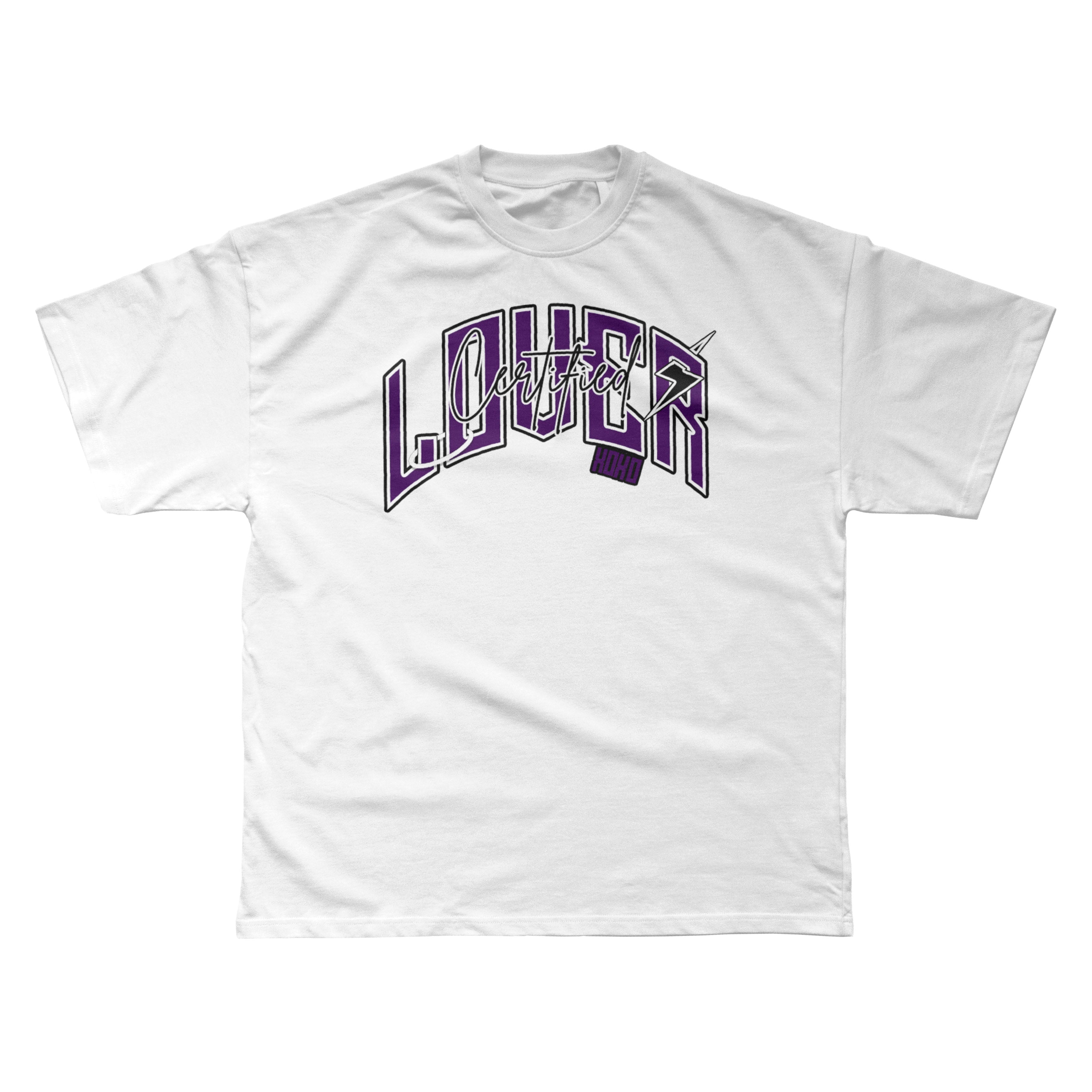 Solid Heart T-Shirt (White/ Purple)